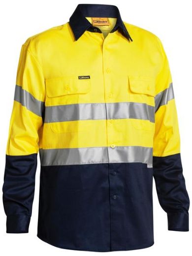 Picture of BISLEY Taped Hi Vis Drill Shirt - Long Sleeve